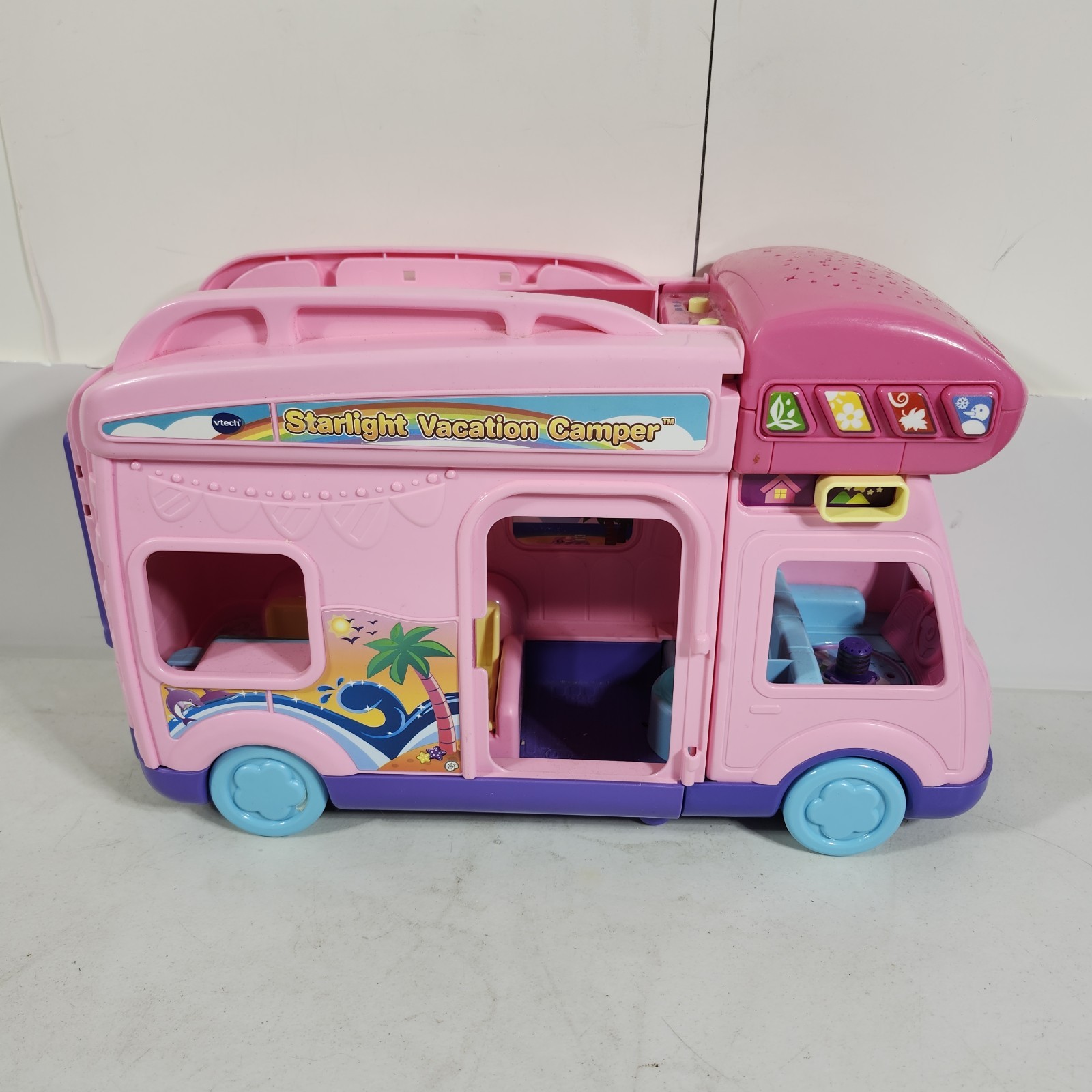 VTech Starlight Vacation Camper Pink Teaching Kids Toy Vehicle Tested Works