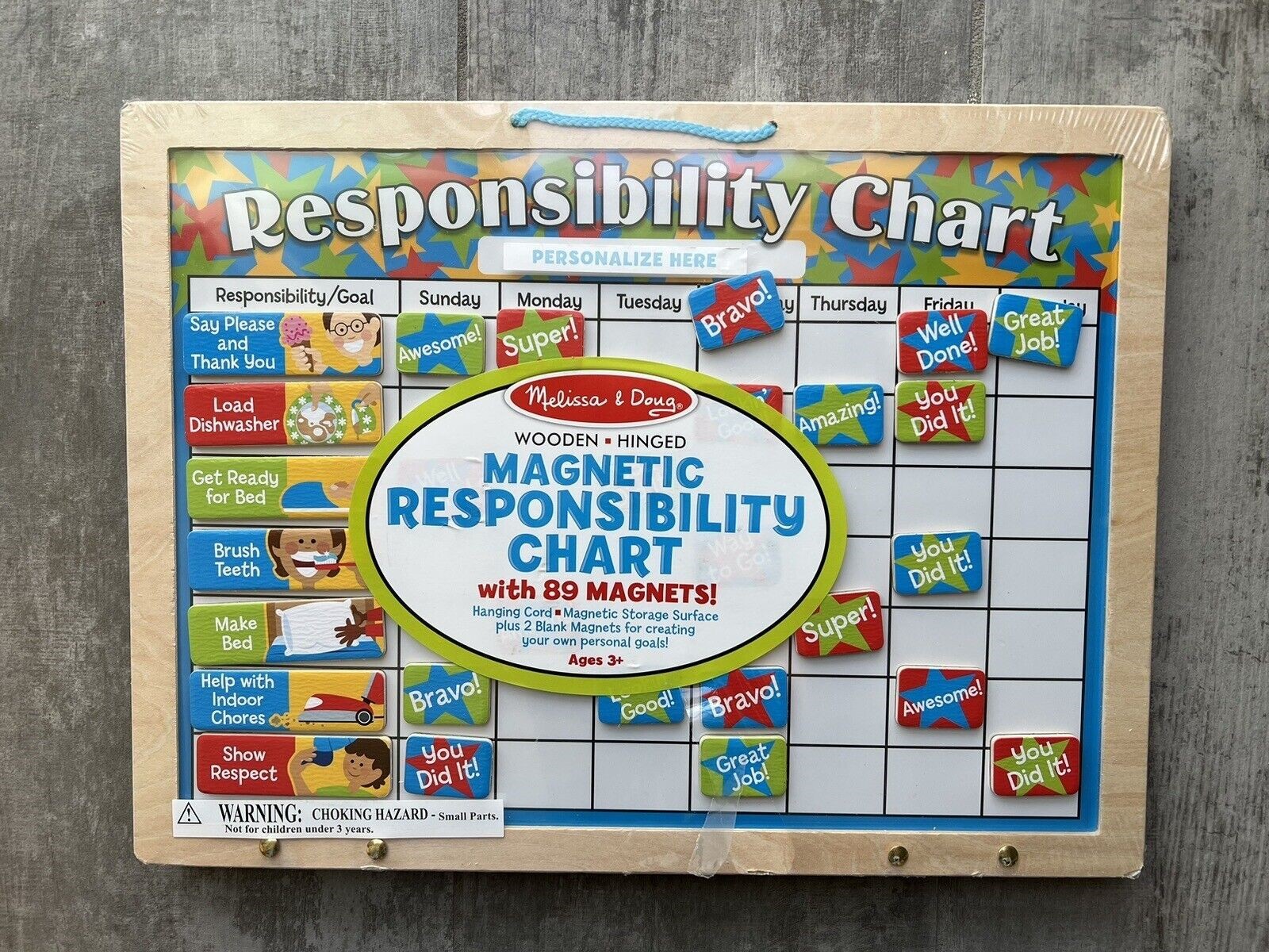 Melissa & Doug Magnetic Responsibility Chart Chore Chart NEW Learning Montessori