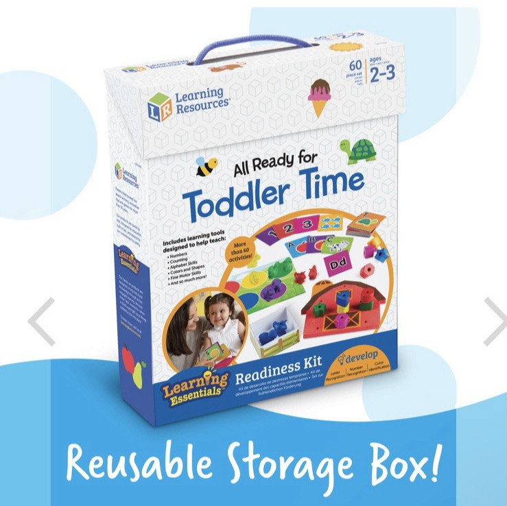 LEARNING RESOURCES All Ready For School Toddler Time Readiness Kit 60 Pieces