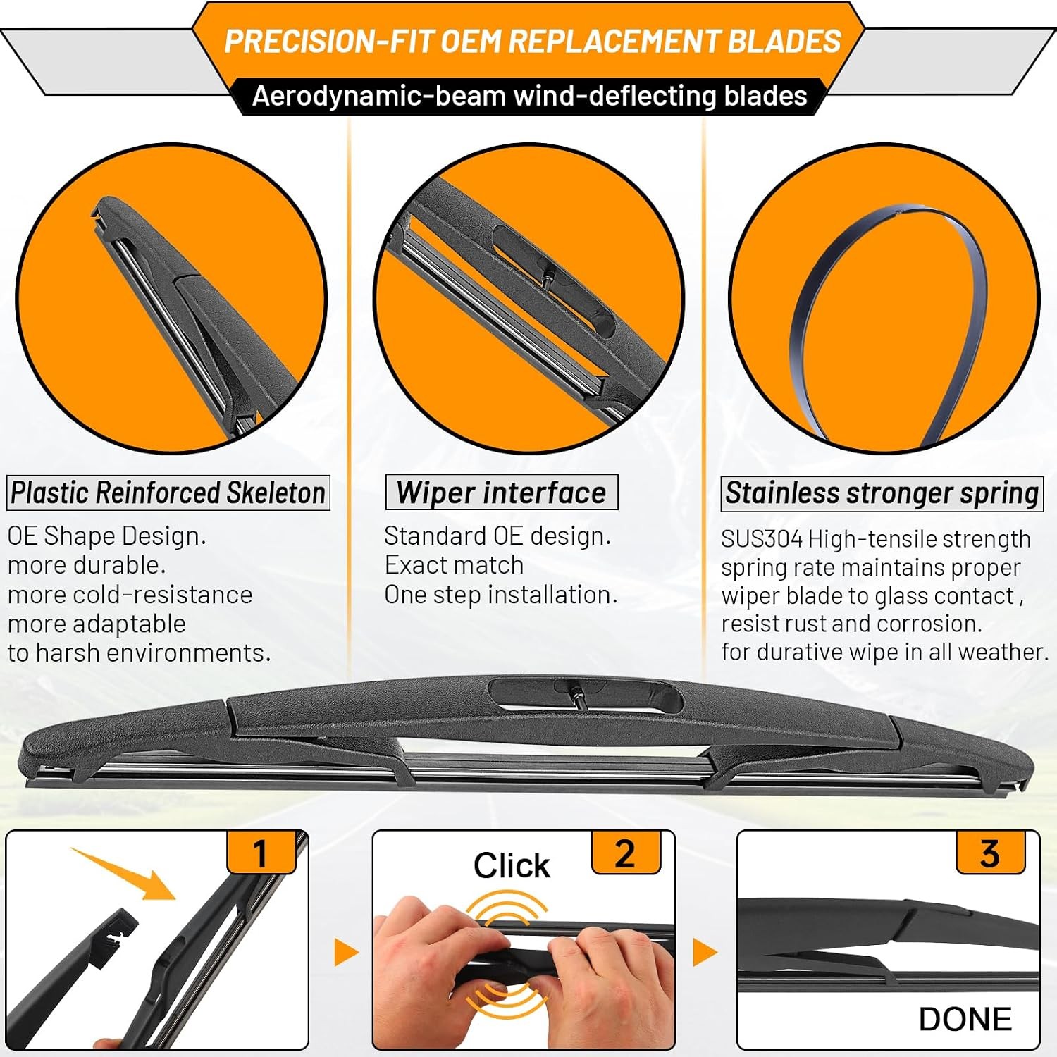 AUTOBOO Windshield Wipers 20+20+12 for Ford Escape 2008-2012