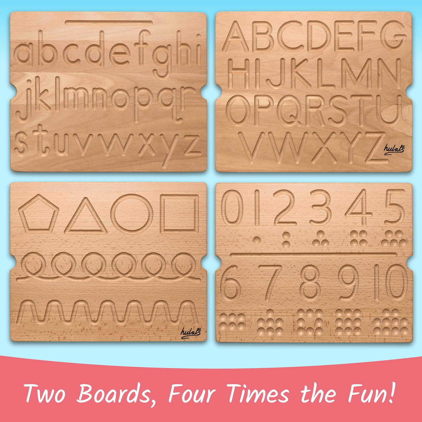 Learn to Write – Number & Letter Tracing Boards for Ages 3-5 – Wooden Alphabe…