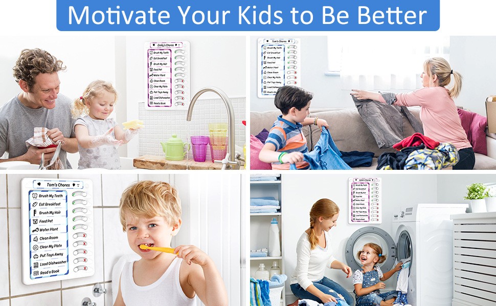 Kids Chore Board Magnetic Responsibility Checklist for Daily Habits and Tasks