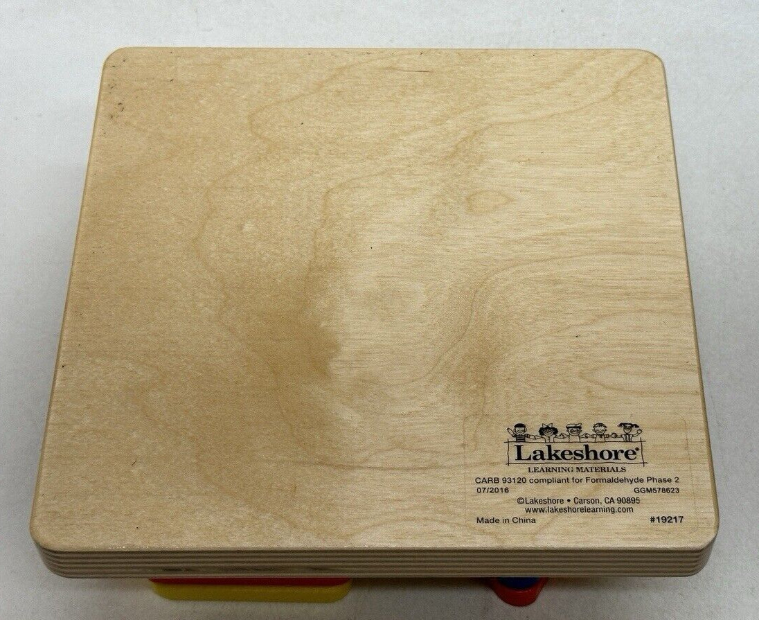 LAKESHORE Learn Play Sort-A-Shape Activity Board Developmental Wooden Toy 19217