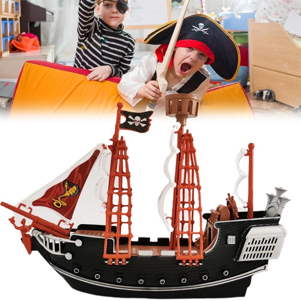 Childrens Kids Pirate Ship Pretend Toy Ornaments Durable Pirate Ship Model Kids