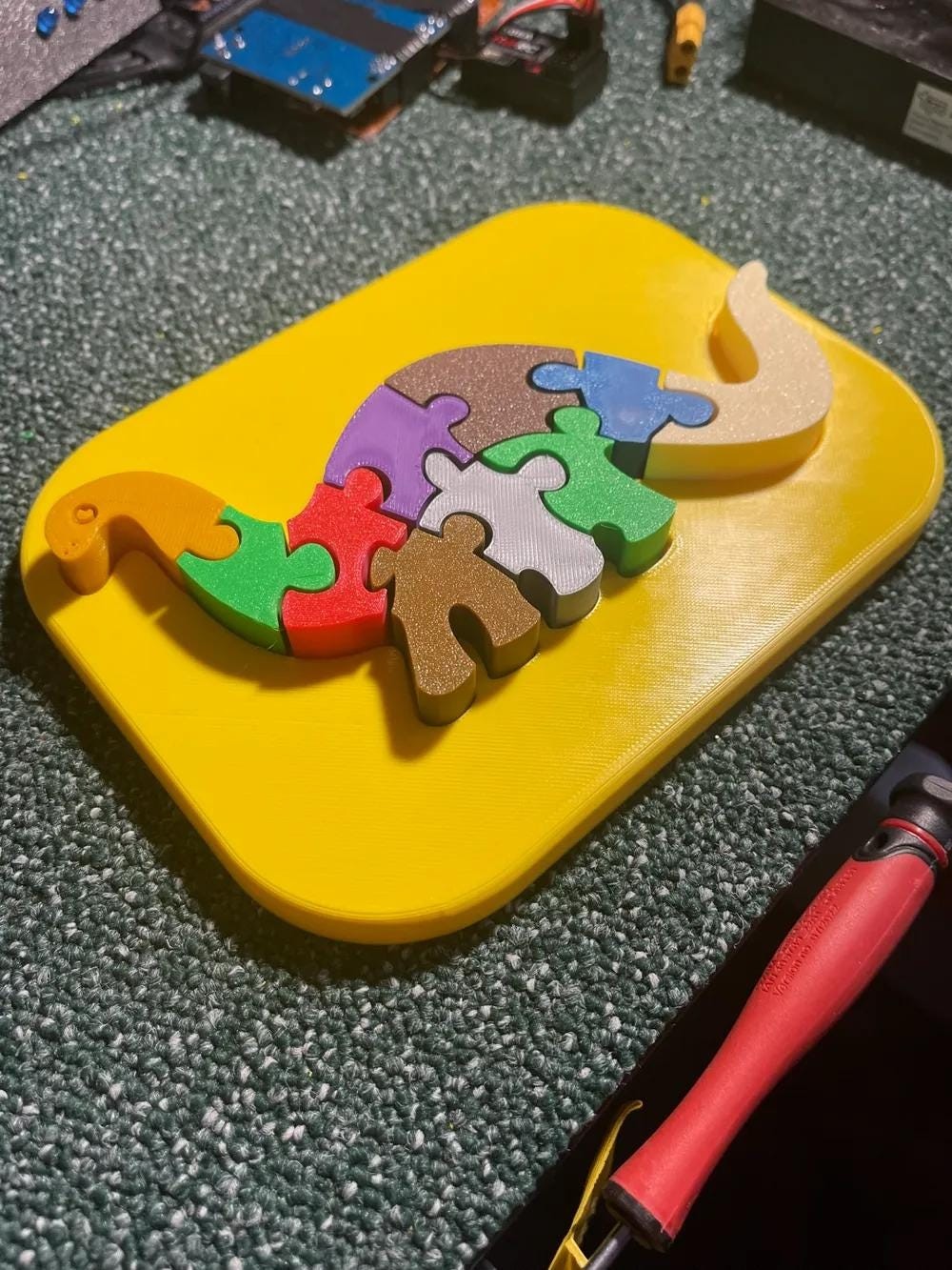 Brontosaurus Dinosaur Shape Puzzle for Kids – Motor Skills Development and