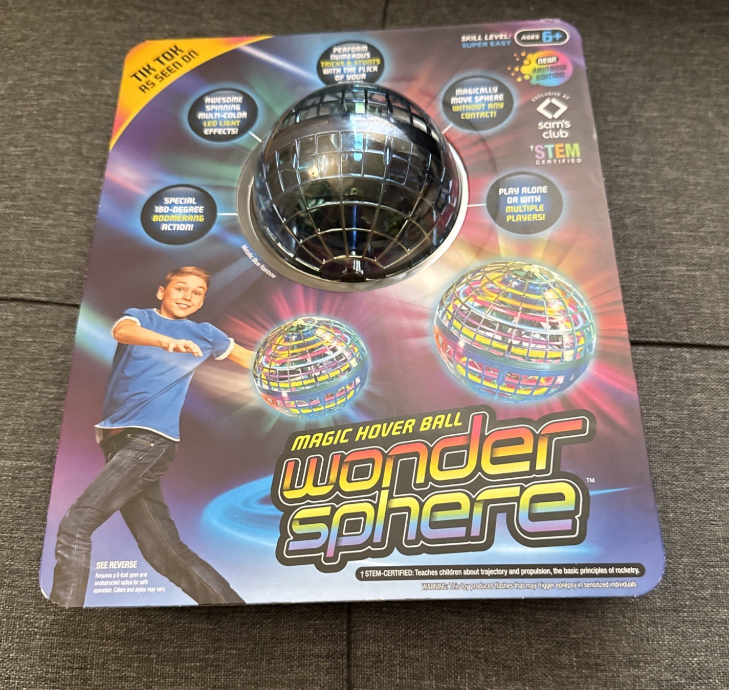 Wonder Sphere Magic Hover Ball, Rainbow Edition New