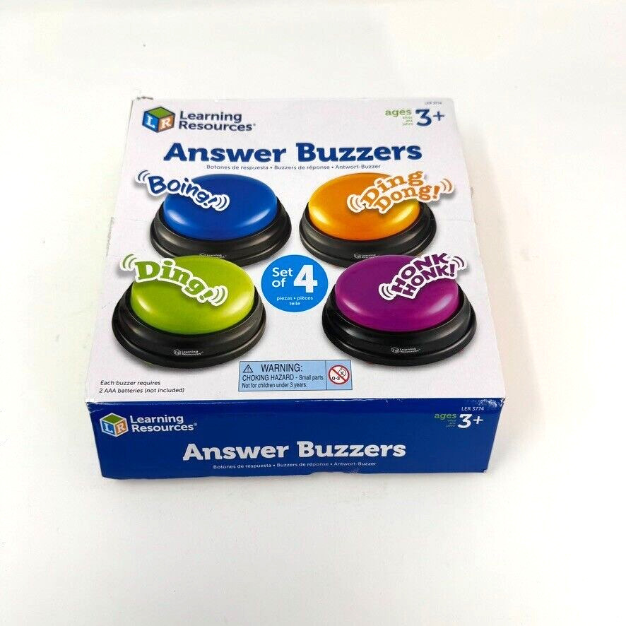 Learning Resources Multi-Colored Answer Buzzers Ages 3+ Set of 4