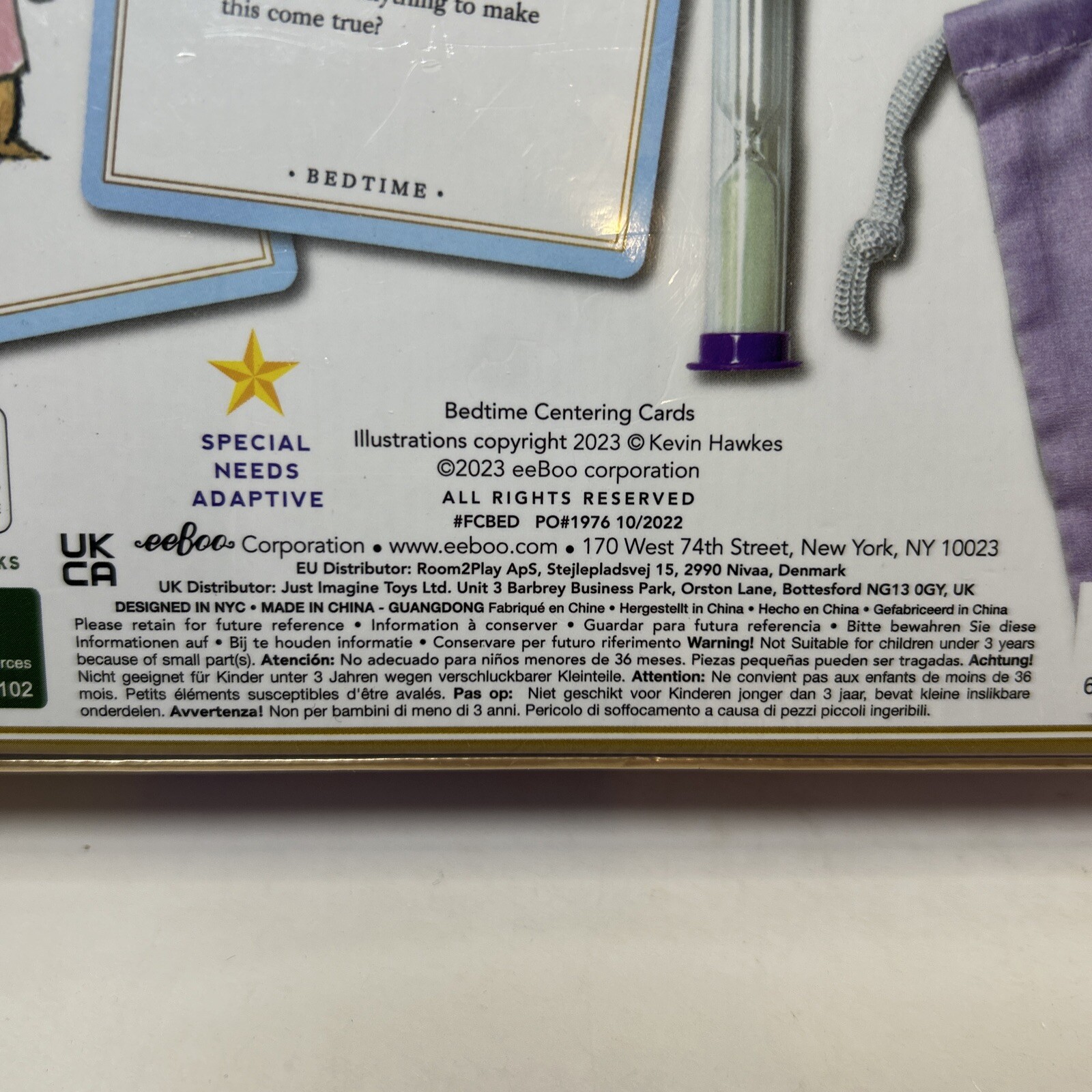 EeBoo Bedtime Centering Cards, Exercises & Visualizations 36 Cards, Bag, Timer
