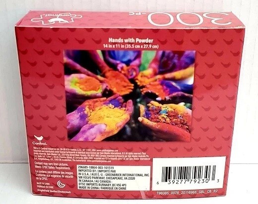 NEW 300PC PUZZLE JIGSAW SET TIKKA POWDERS HANDS COLORFUL EXPLOSION INDIA ART