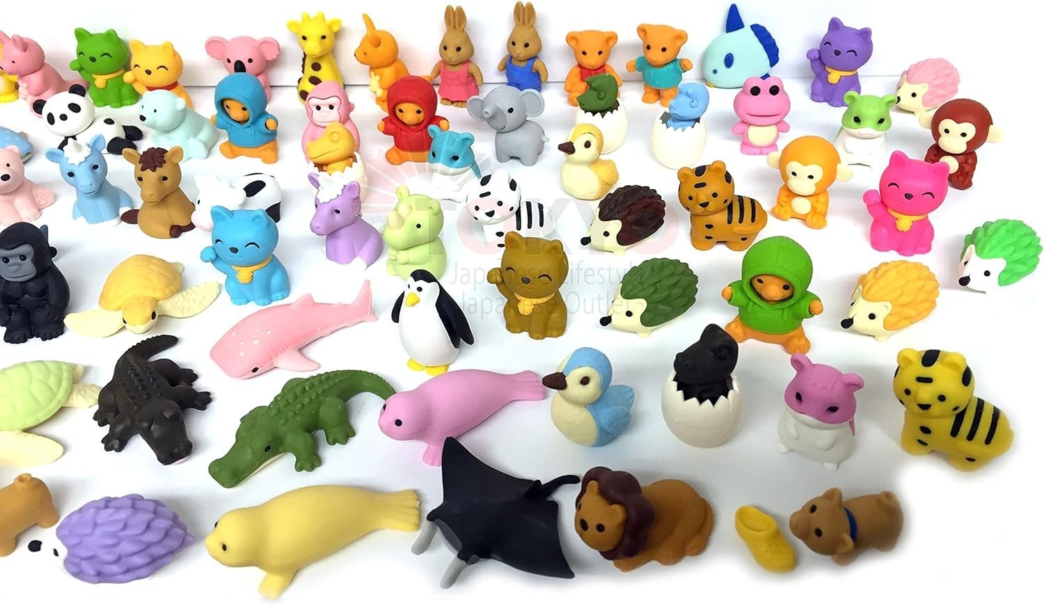 Pencil Eraser Animal Collection IWAKO Japanese Erasers (Pack of 20) Japan Made