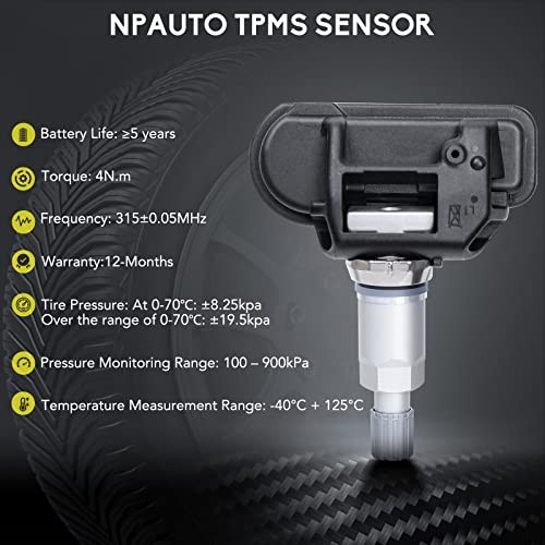 NPAUTO TPMS Sensor Fits for Smart Fortwo, Mercedes Benz C300 C350 C63/CL63 AMG