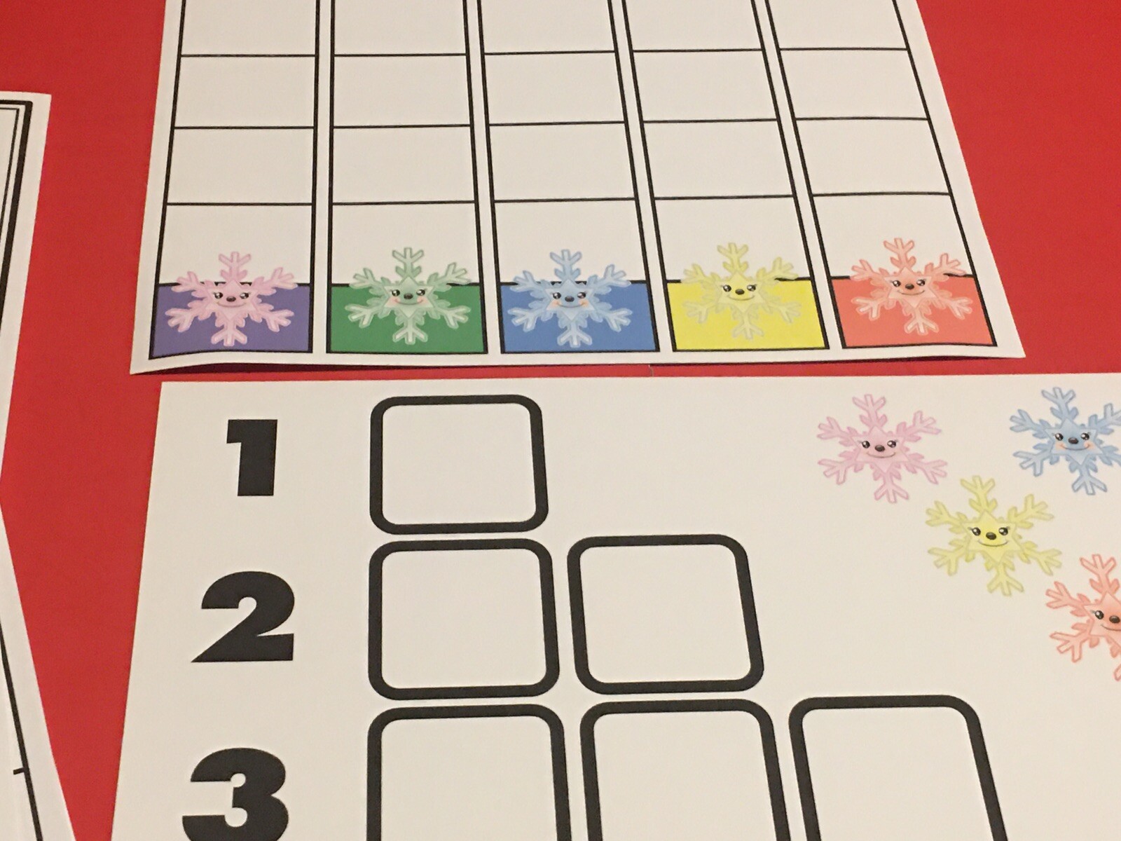 Counting Snowflakes – Learning Mats – Laminated Bundle – Pre school K5