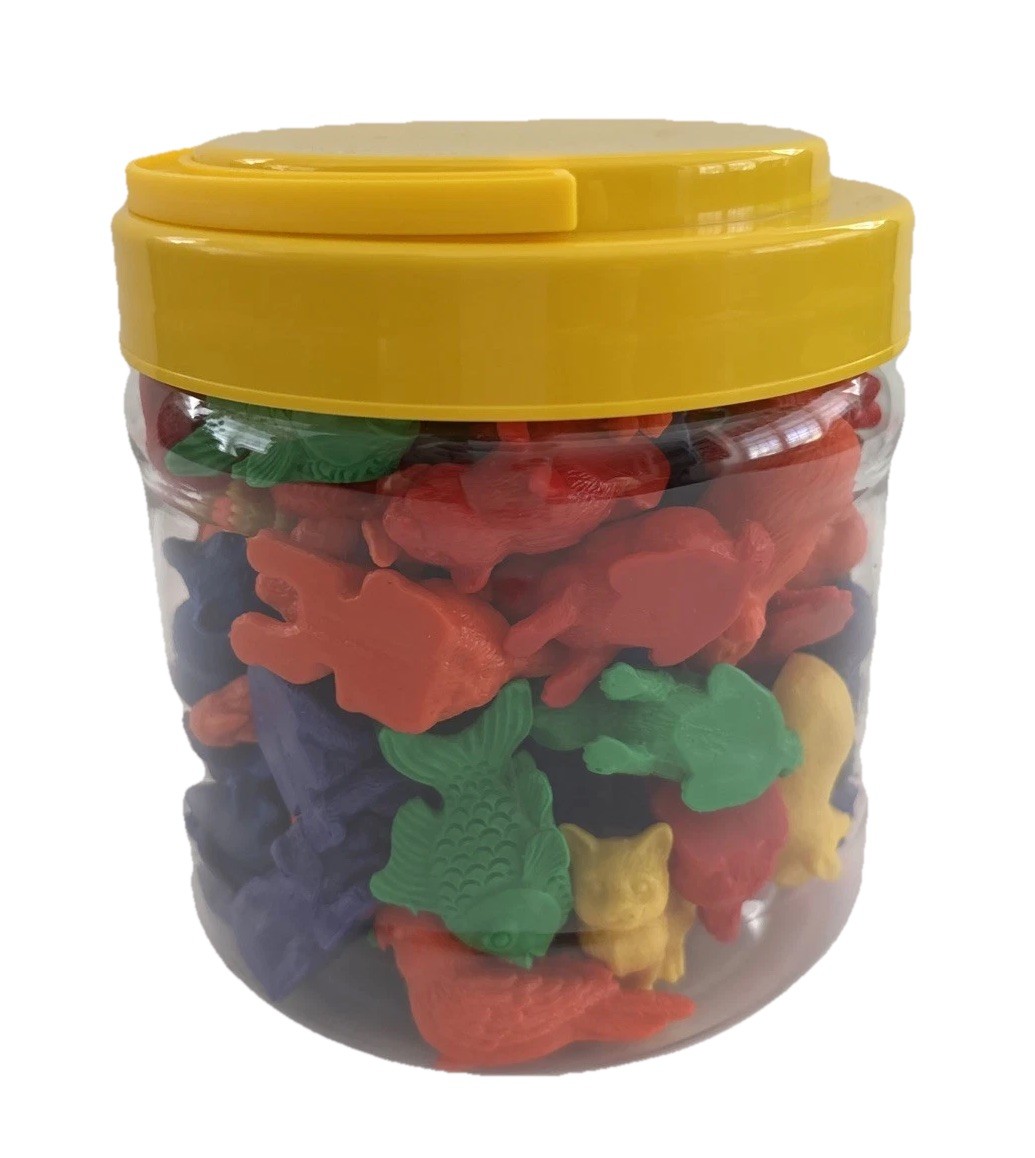 Learning Resources Pet Figure Counters – 6 Shapes, 6 Colors – 72 Pieces