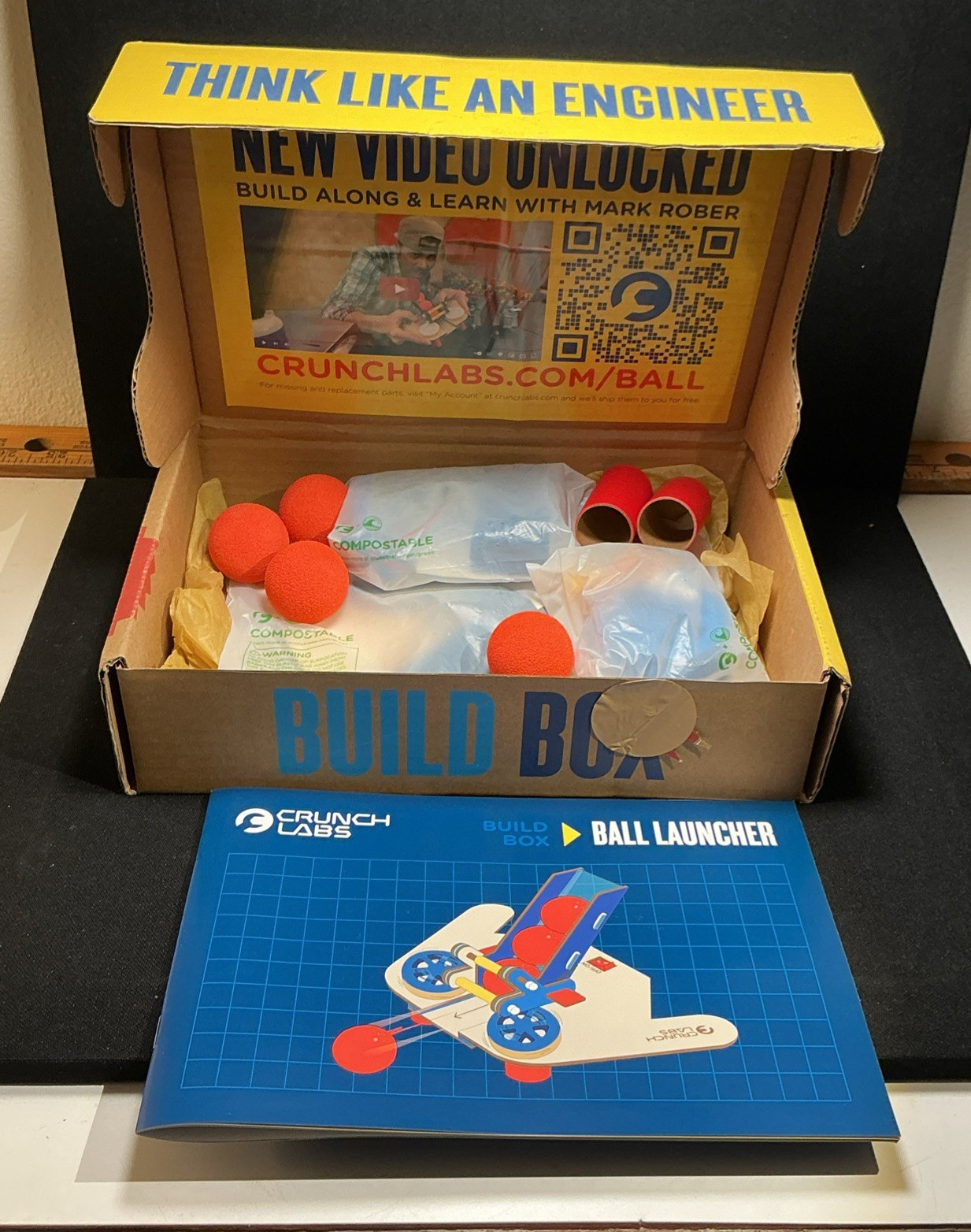 Crunch Labs By Mark Rober S.T.E.M. Build Box Ball Launcher Think Like Engineer