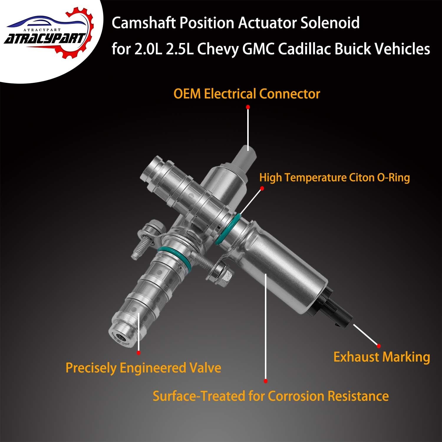 Intake & Exhaust Camshaft Position Actuator VVT Solenoid | for 2.0L, 2.5L Chevy