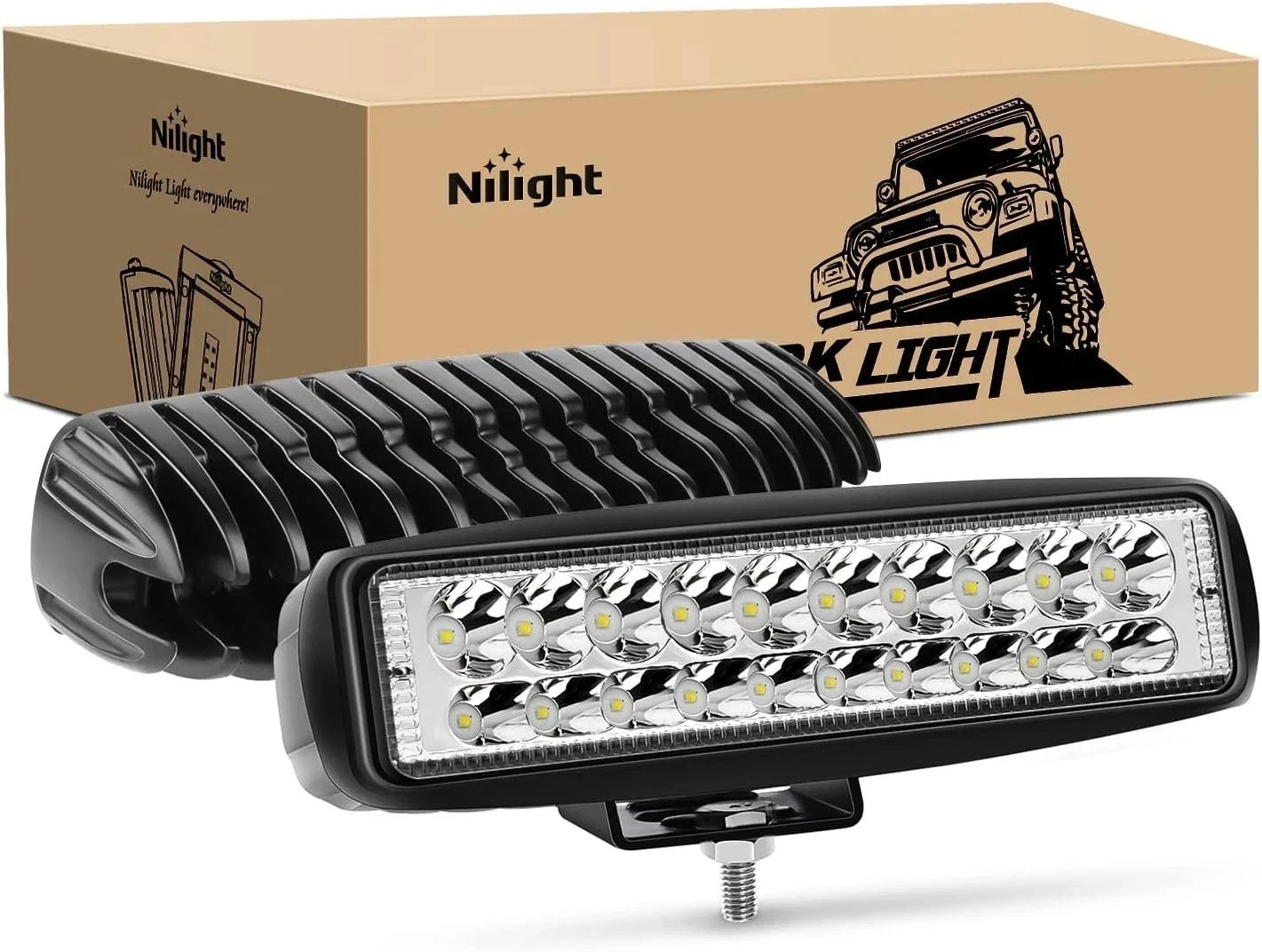 2PCS Led Pods 6 Inch 60W Spot Light Bar 3000LM Driving Fog Off Road Ligh