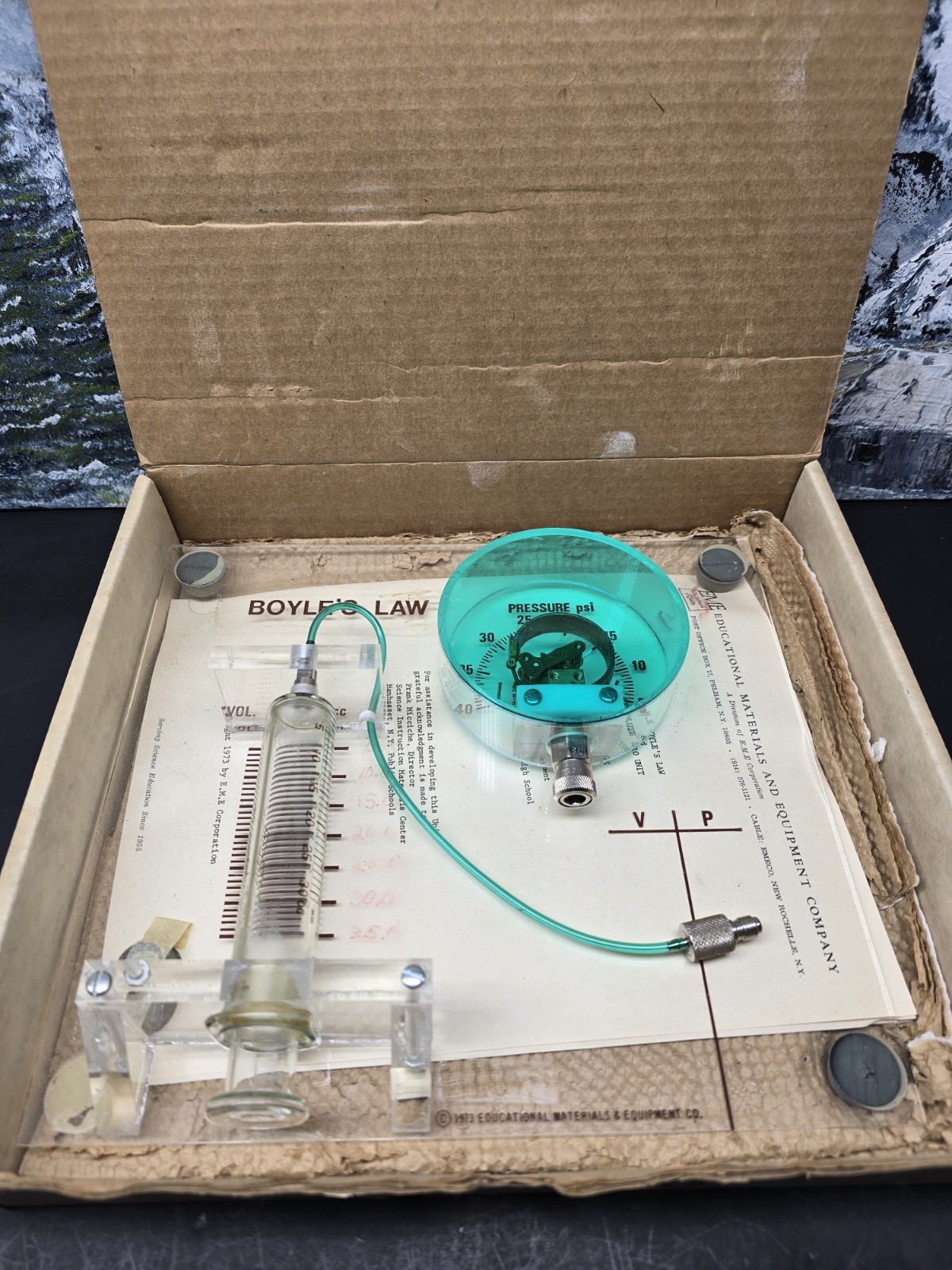 Boyle’s Law Apparatus 1973 EDUCATIONAL DEMONSTRATION SET Physic chemistry