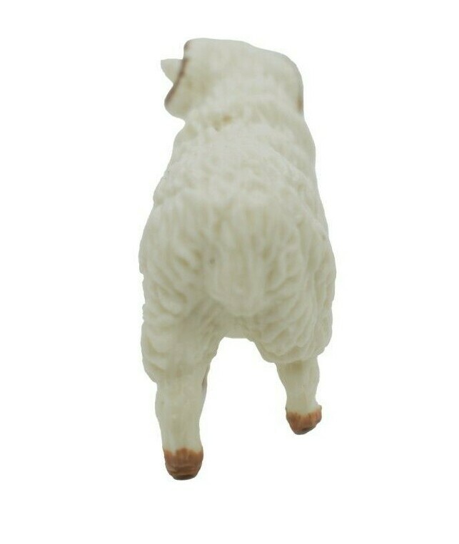 Sheep, Ram Domestic, White, Plastic Animal, Toy, Kids, Realistic Gift 1.75 F4152