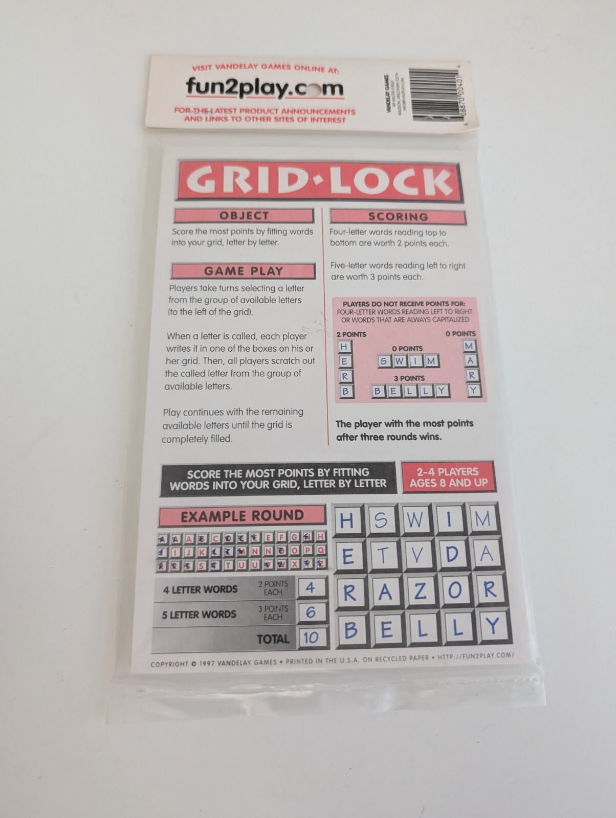 Travel game vintage 1996 Vandelay Games 90s word breakdown gridlock NEW lot 3