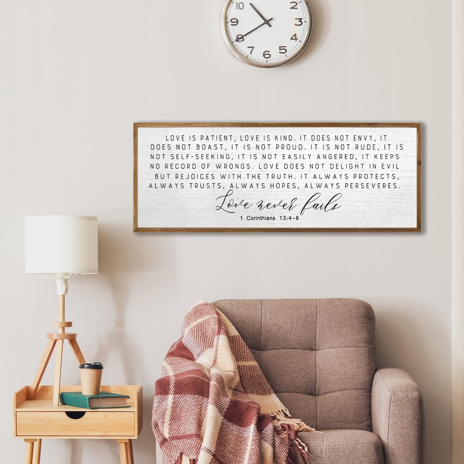 TQianJiang Christian Wall Art 1 Corinthians 13:4-8 Bible Verse Wall Art Love …