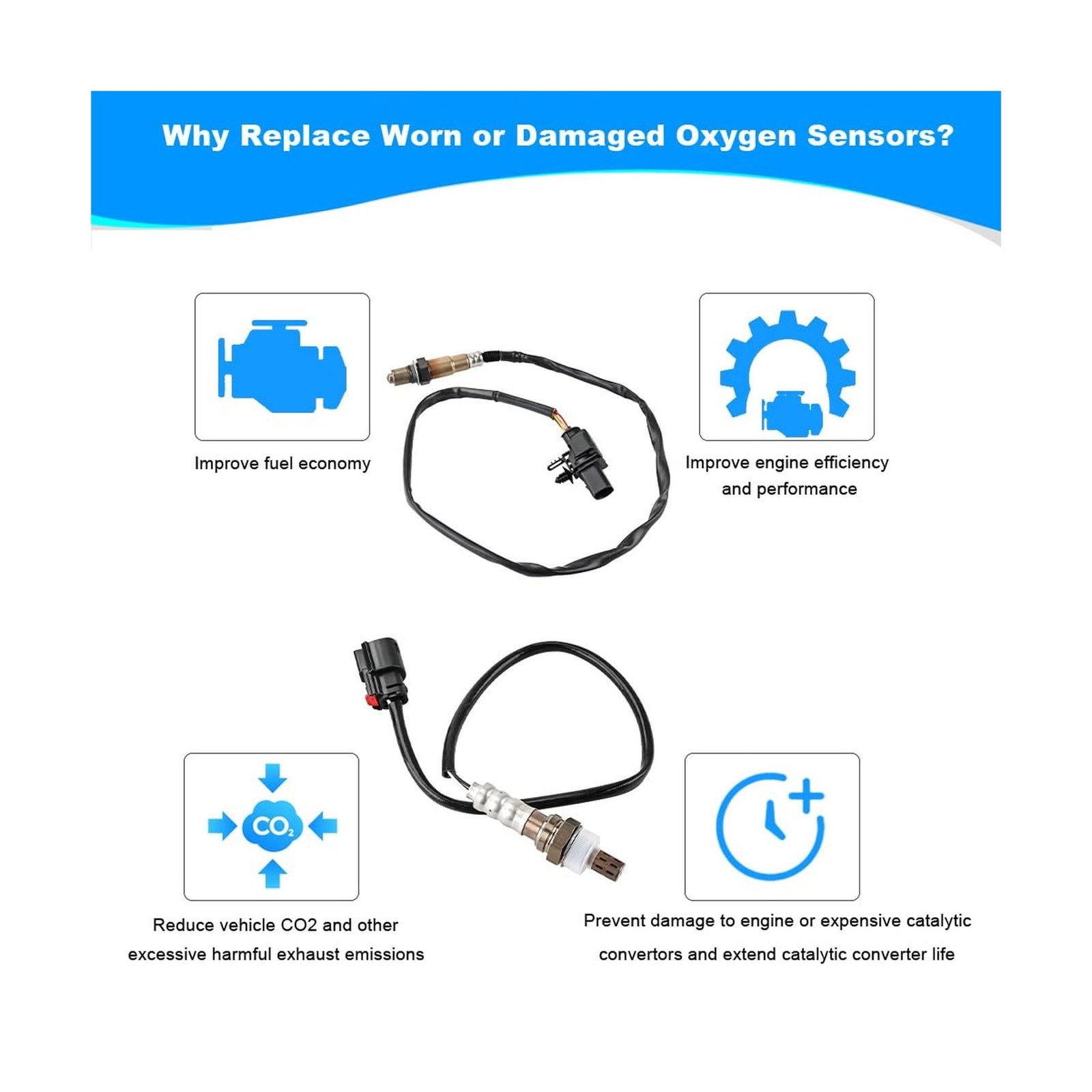 JDMON 4PCS O2 Oxygen Sensor Upstream & Downstream Replacement for F… Fast Ship