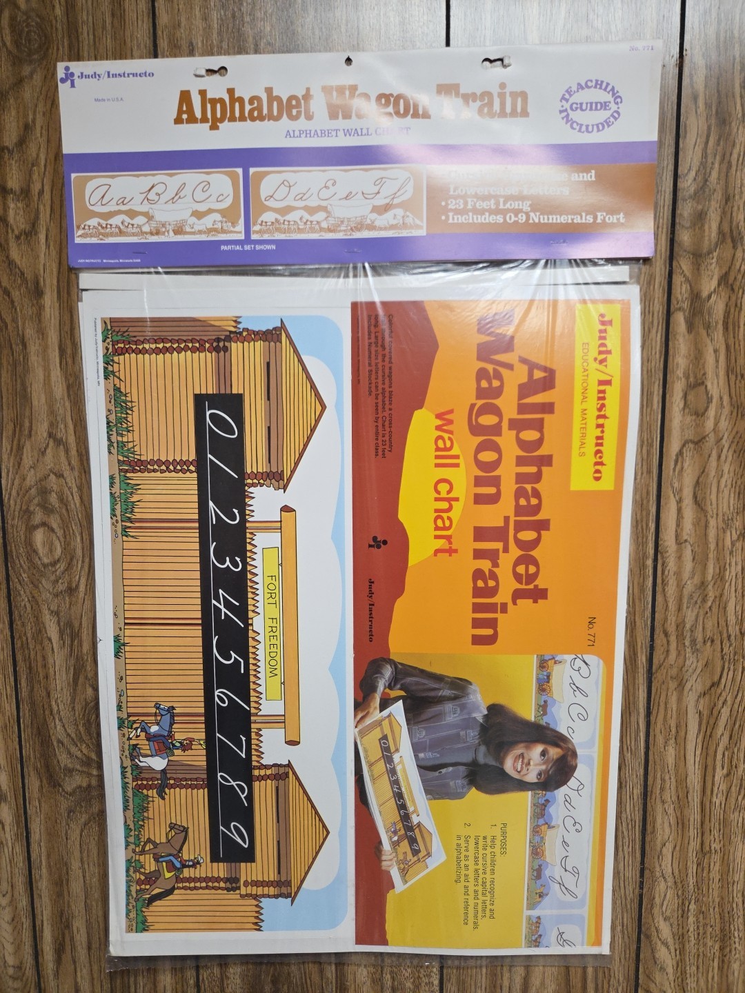 Vintage Alphabet Wagon Train Wall Chart By Judy/Instructo