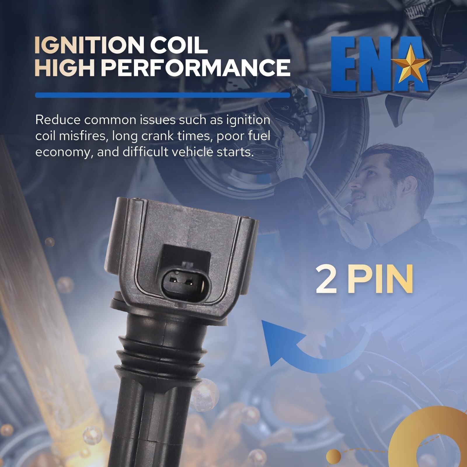 ENA Set of 4 Ignition Coil Pack Compatible with Ram Dodge Jeep Cherokee Reneg…