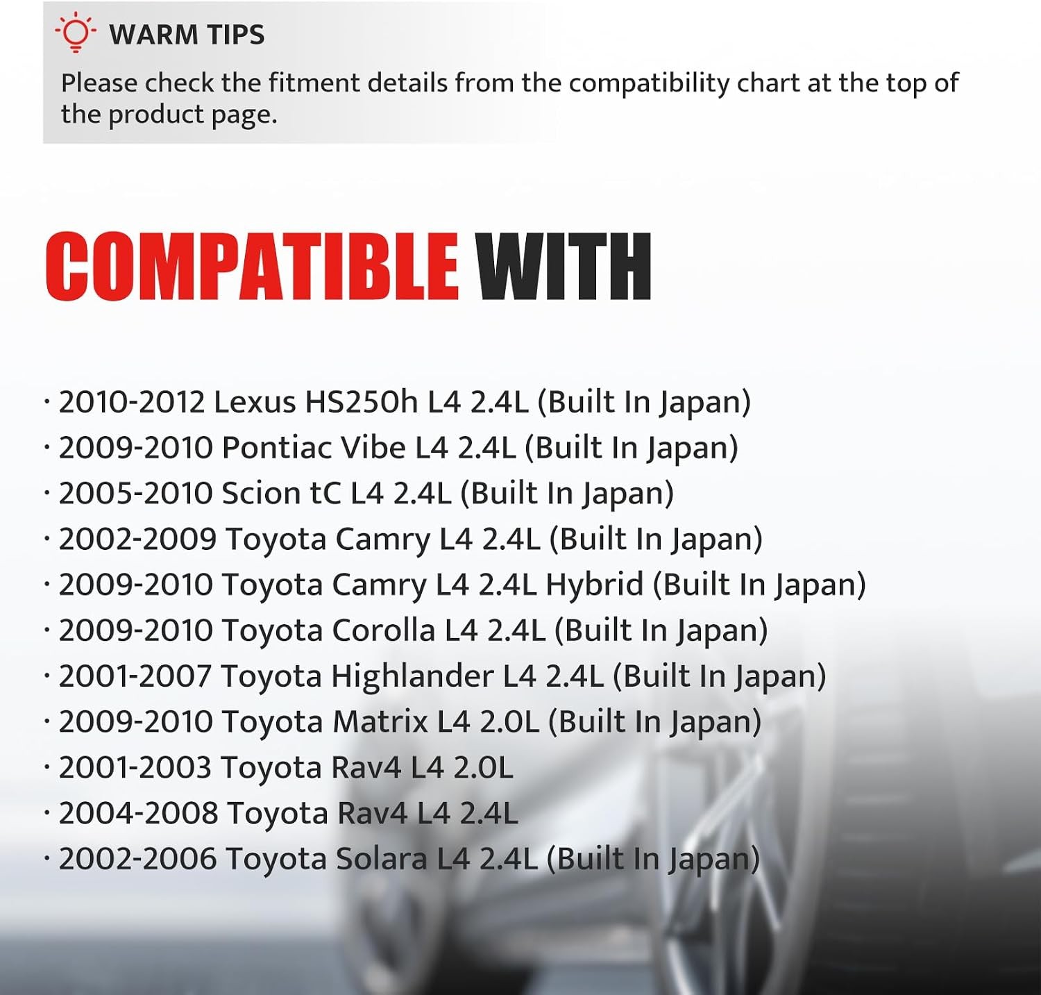 Coil Pack Toyota 2.4L Camry Rav4 4pc 2002