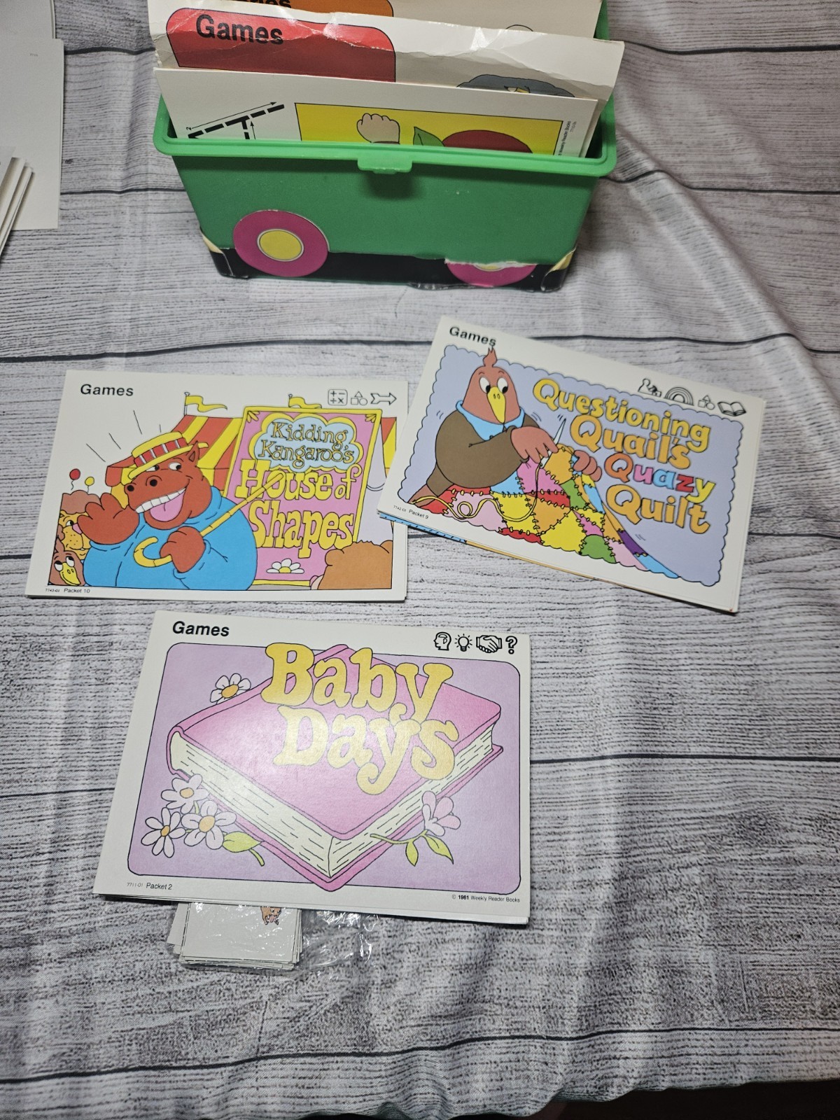Vintage Sweet Pickles Preschool Program Learning Case Activity Bus Full w/Cards