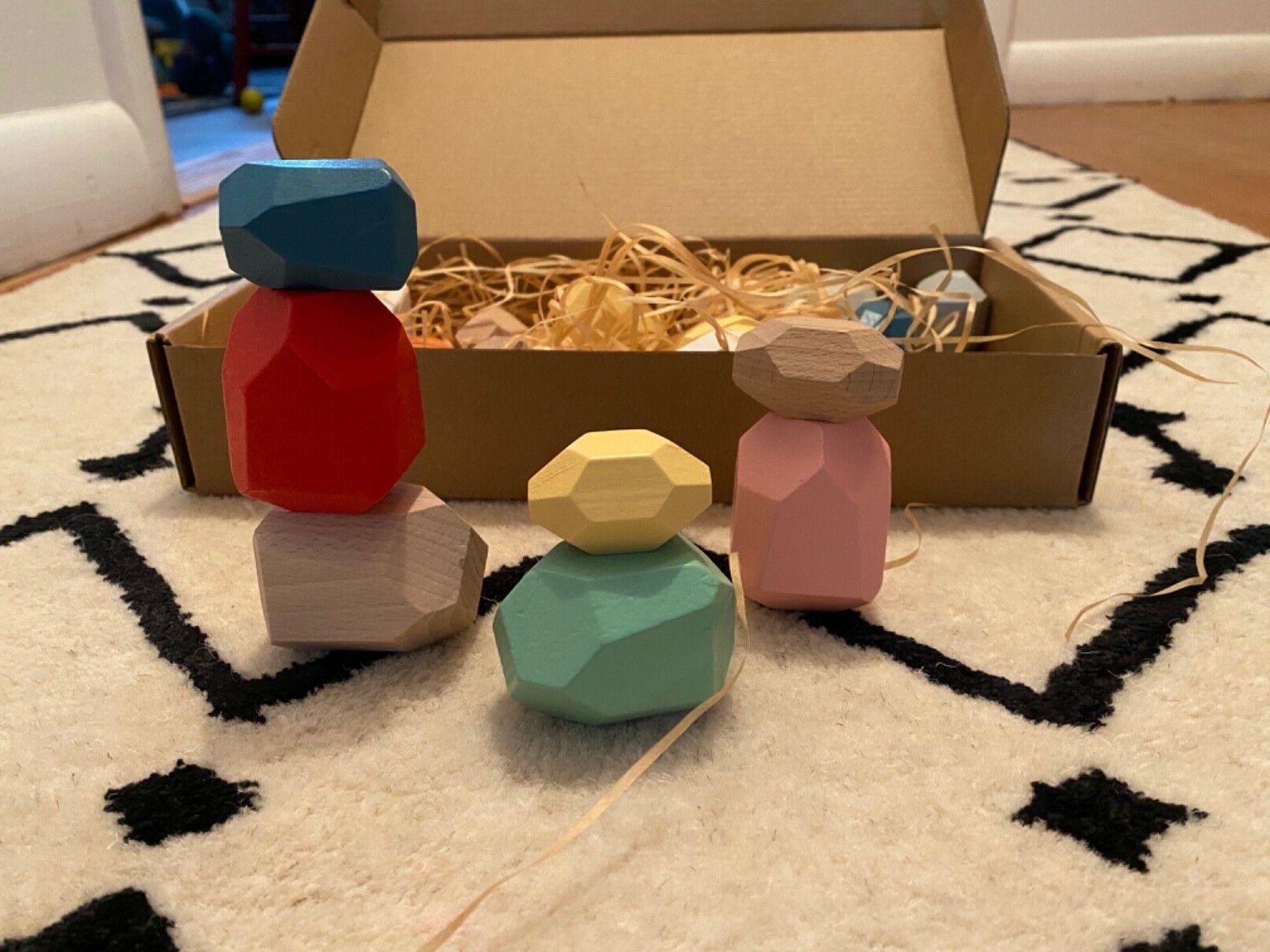 wooden stone stacking blocks