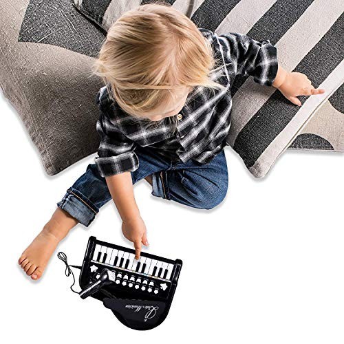 Toddler Piano – 24 Keys Black Baby Piano Toys with Microphone, Birthday Gifts…
