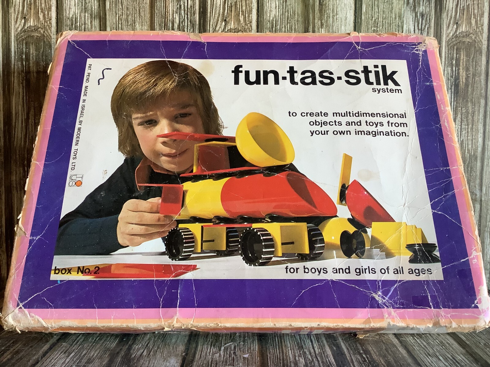 FUN-TAS-STIK SET 170s Retro Construction Set Vintage MODERN TOYS MADE in ISRAEL
