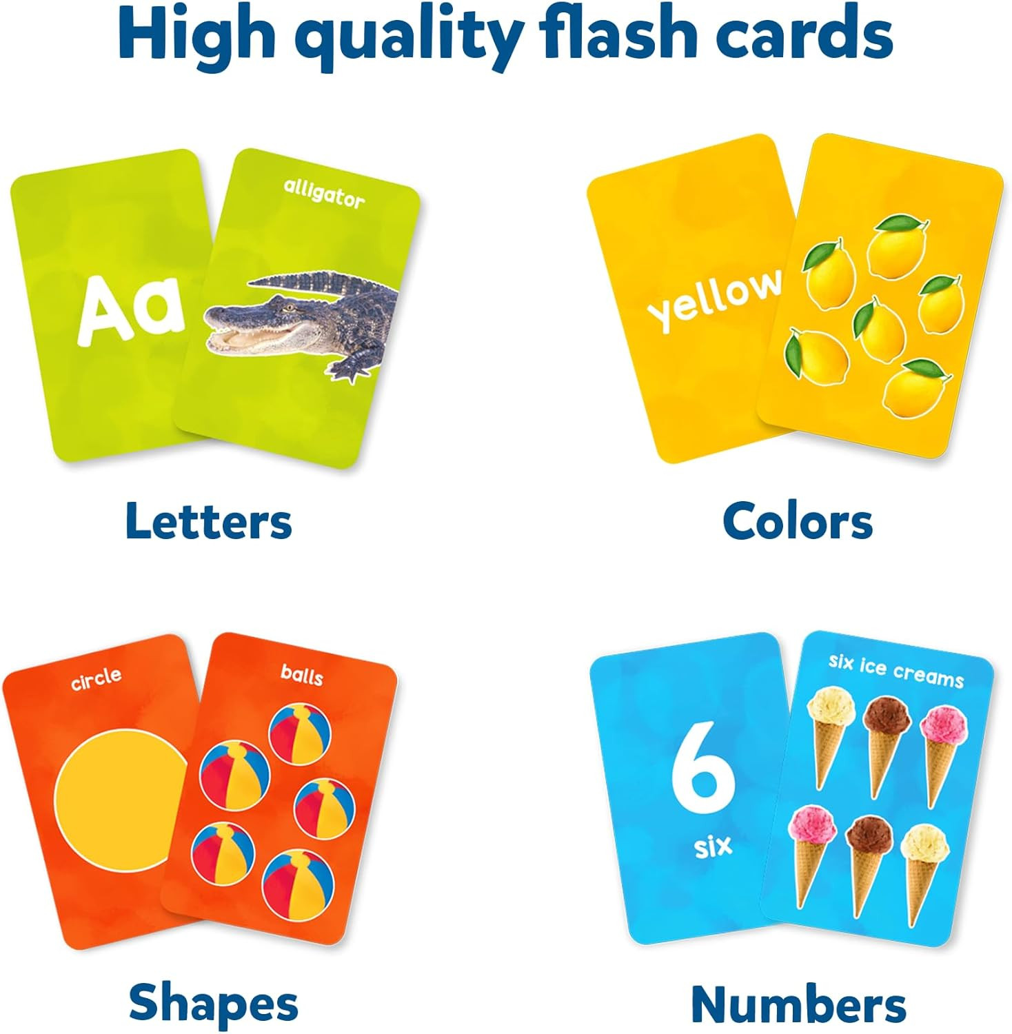 Skillmatics Thick Flash Cards for Toddlers – Letters, Numbers, Shapes & Colors