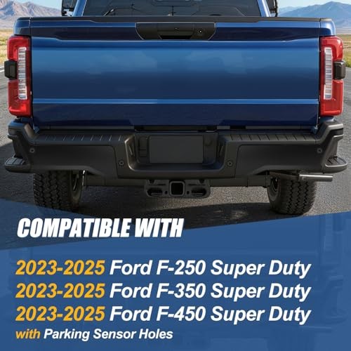 23-26 Ford F250 F350 F450 Rear Bumper End Cap Black Right w/Sensor Hole