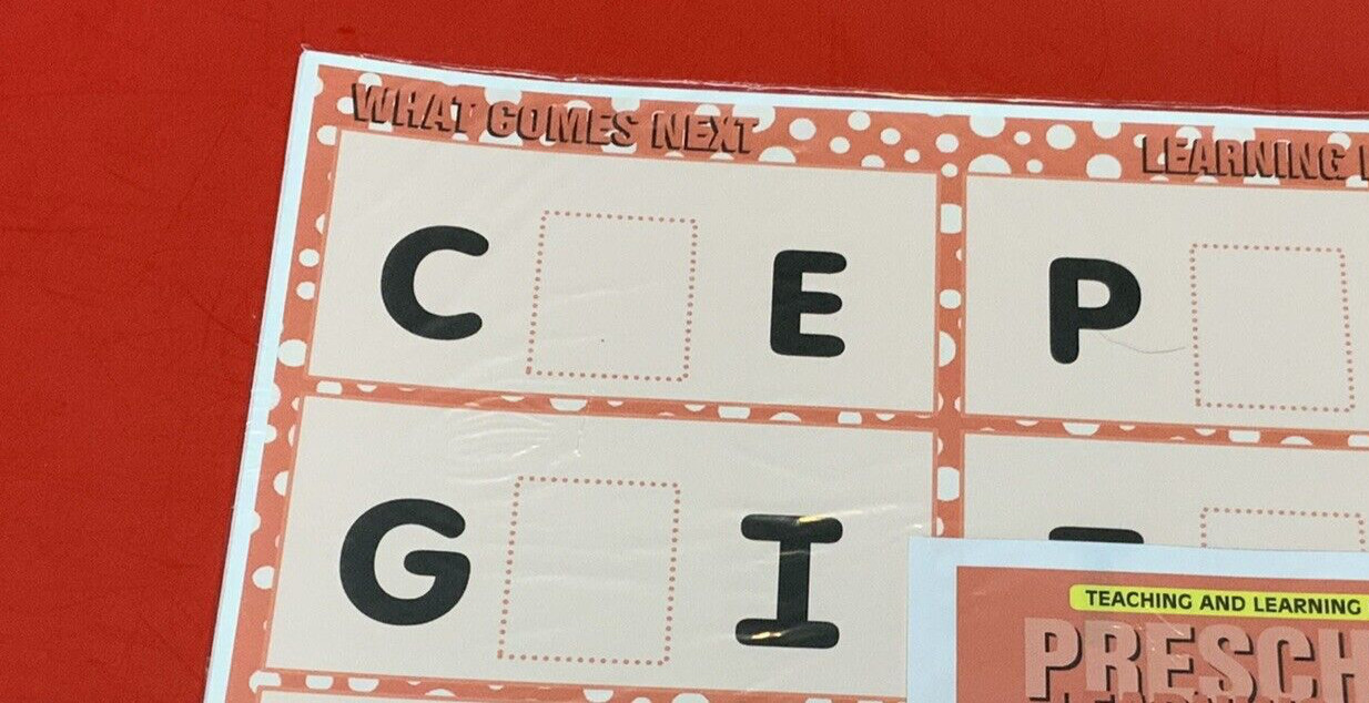 Letters What comes Next – Set of 6 Learning Mats / Cards – Laminated Activity