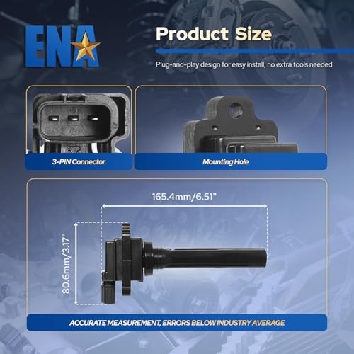 ENA Set of 4 Ignition Coil Pack Compatible with Chevrolet Suzuki Tracker Aerio