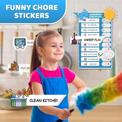 3-in-1 Kids Routine Chart – Magnetic Bedtime, Morning & Weekly Schedule with 99