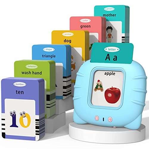 Talking Cards for Toddlers, Speech Therapy Toys 510-blue (New Abc+123+ 3 Songs