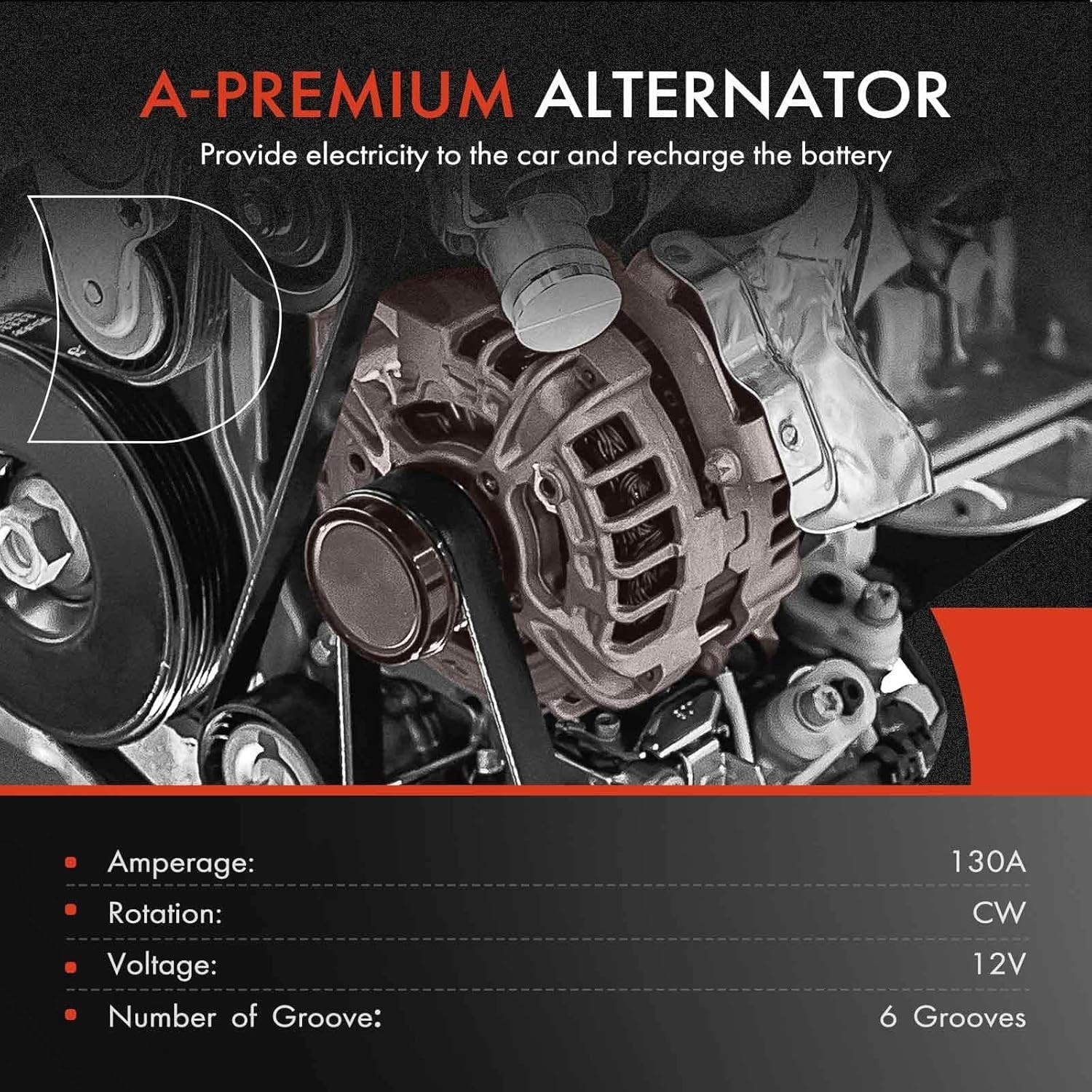 A-Premium Alternator Compatible with Chrysler Intrepid 2002-2004 3.5L, Concor…