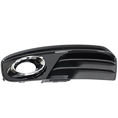 Pair Glossy Black ABS Front Bumper Lower Fog Light Cover Grill Grilles Insert