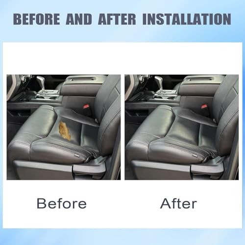 FZJDSD Black Driver & Passenger Side Bottom Microfiber Leather Replacement Seat
