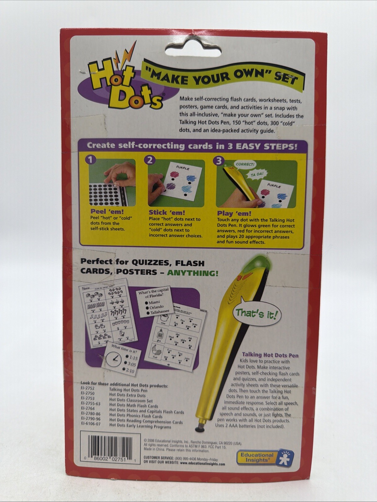 VTG Hot Dots The Talking Pen Posters Flash Cards Stickers 2006 Make Your Own Set