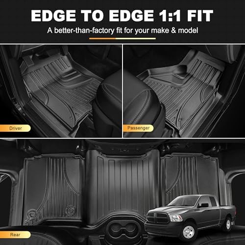 Floor Mats for 2013-2018 Dodge Ram 1500/2500/3500 Crew Cab | All Weather Floor
