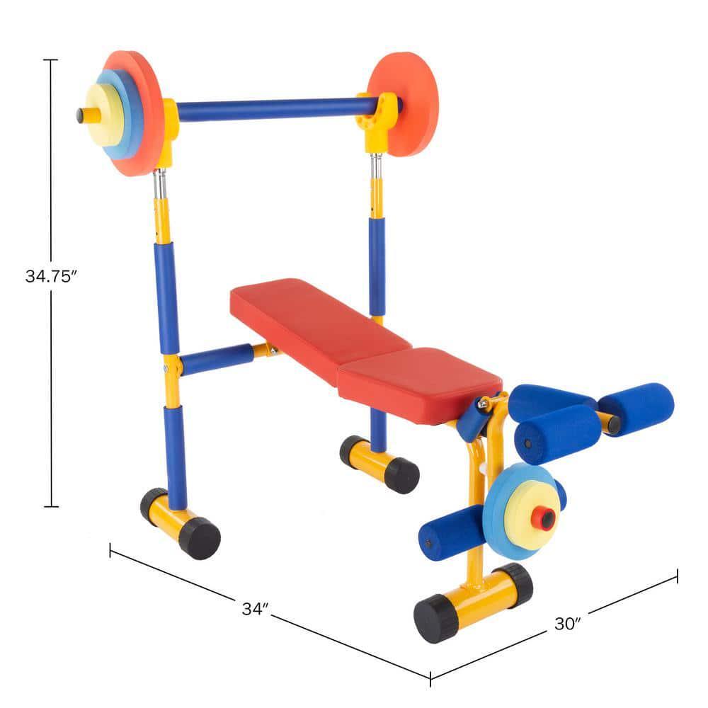 Toy Kids Weight Bench Workout Equipment Set Soft Roam Wrapping Educational Play