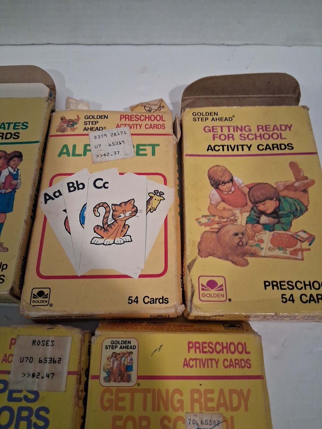 Lot Golden Step Ahead Flash Card Activity Alphabet Words Colors US States. (14)