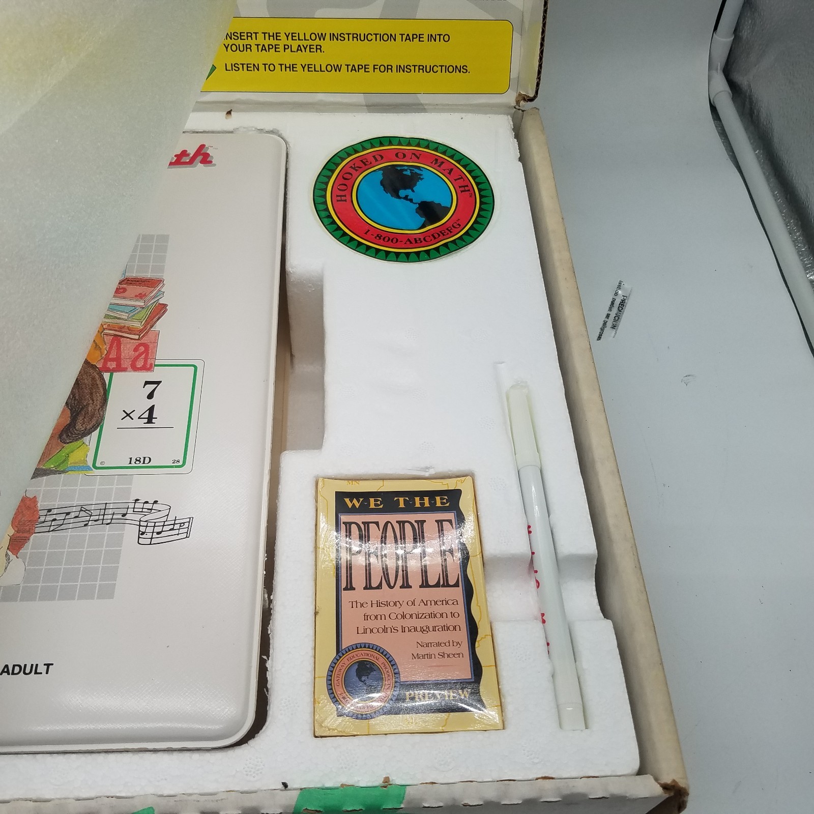 Vintage Hooked on Phonics Math Boxed Set Cassette Books Cards 1988 Home School