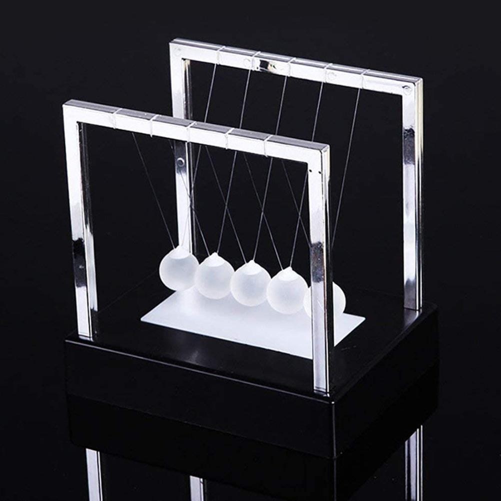 Newtons Cradle Fun Balance Balls Physics Science Desk Toy LED Light Home Decor