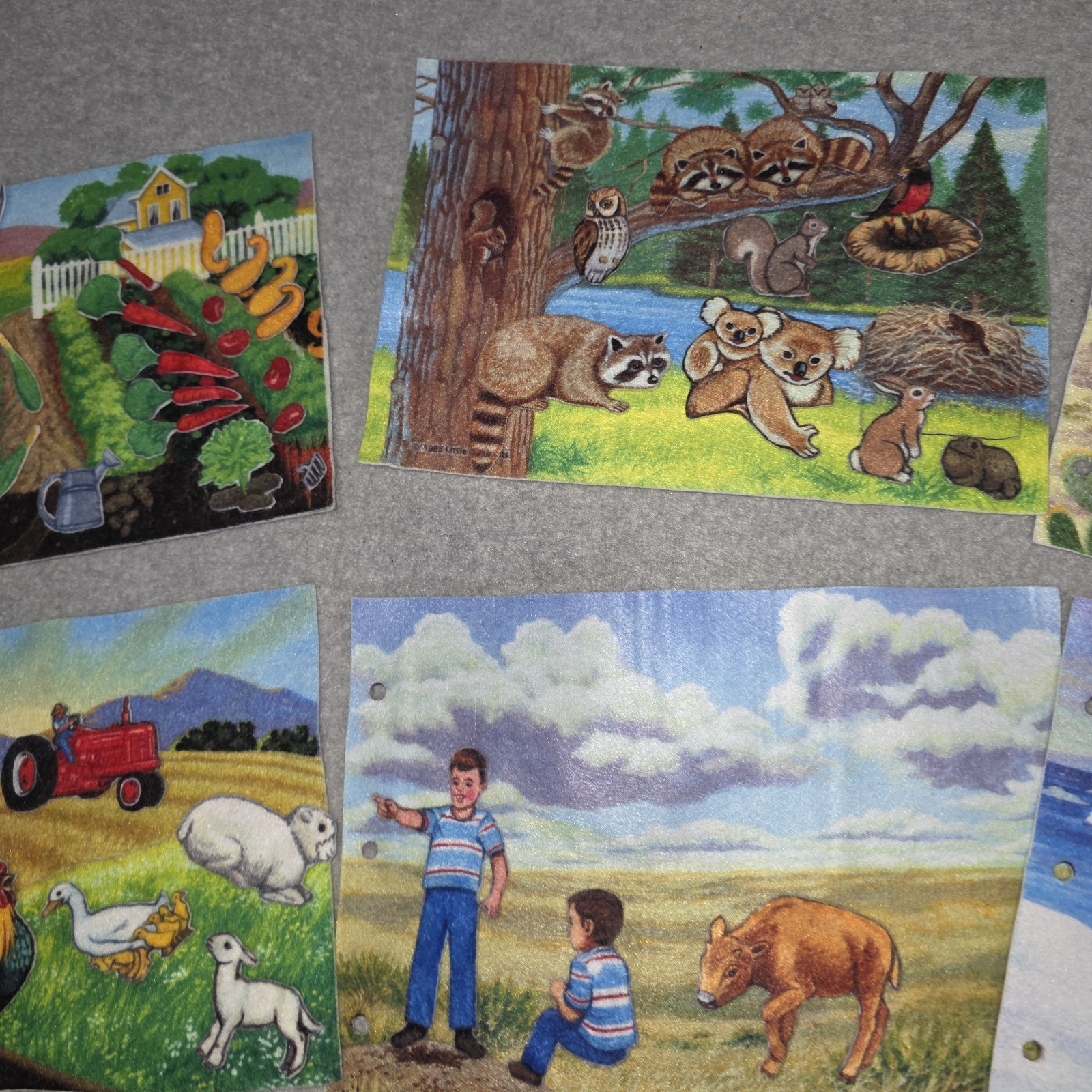 Little Folk Visuals Felt Wild Animal Mothers And Her Babies 1985 Cut Story Book
