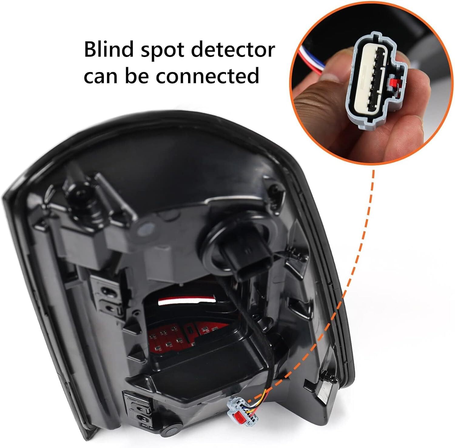19-22 Dodge Ram 1500 Blindspot Ready LED Tail Light Black Smoke Left Driver Side