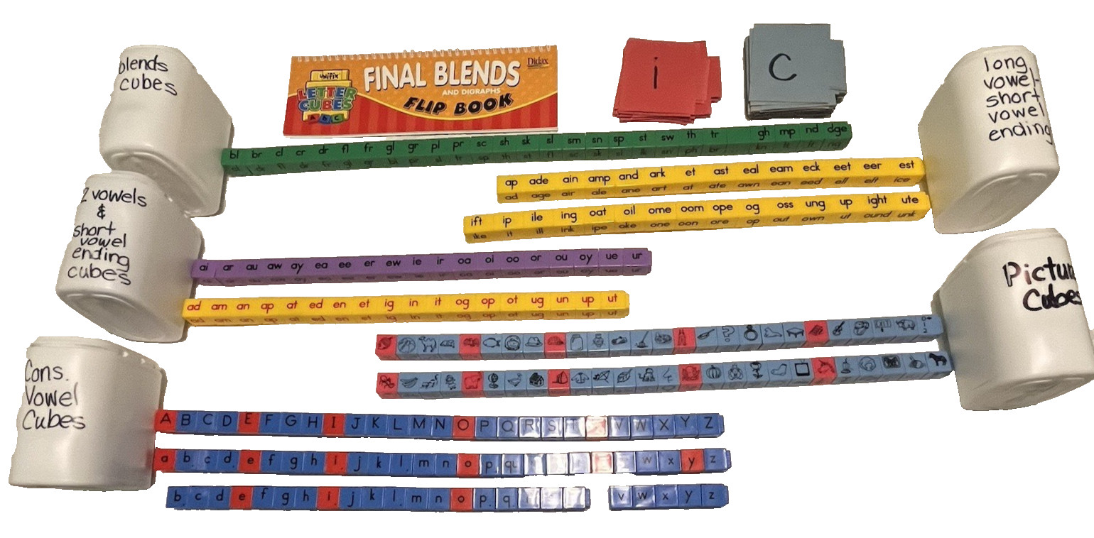 Reading Manipulatives, Didax Unifix Phonics Cube Set With 265 Cubes & Booklet